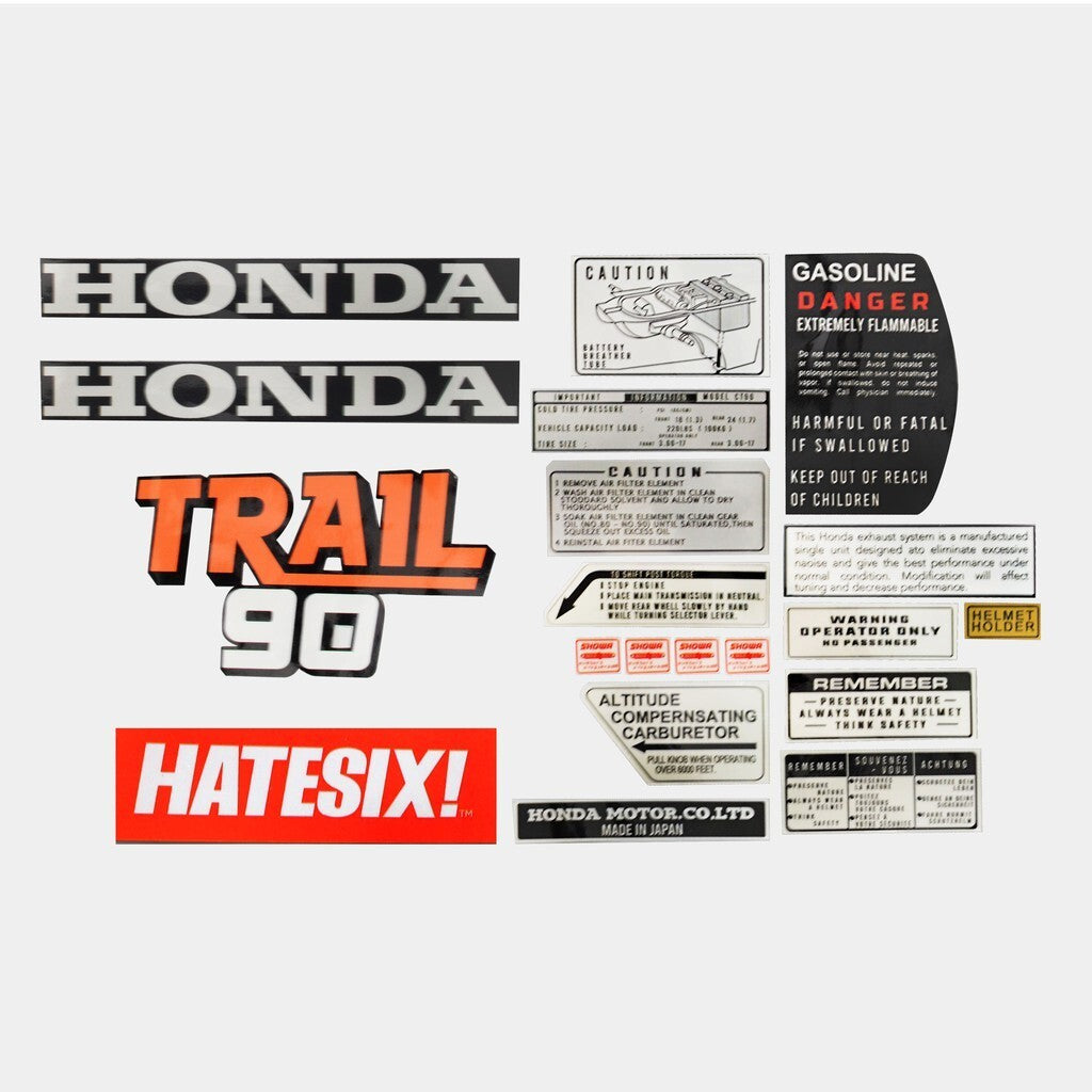 Sticker Decal CT CT90 1978 Trail side cover tank (Free shipping) vintage_bike_store