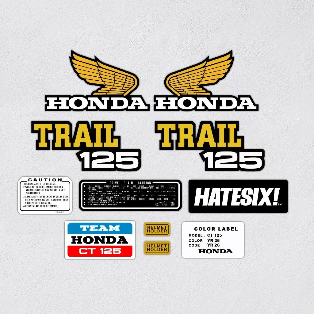 Sticker Decal CT 125 Trail 125 1977 side cover fuel tank (free shipping) vintage_bike_store
