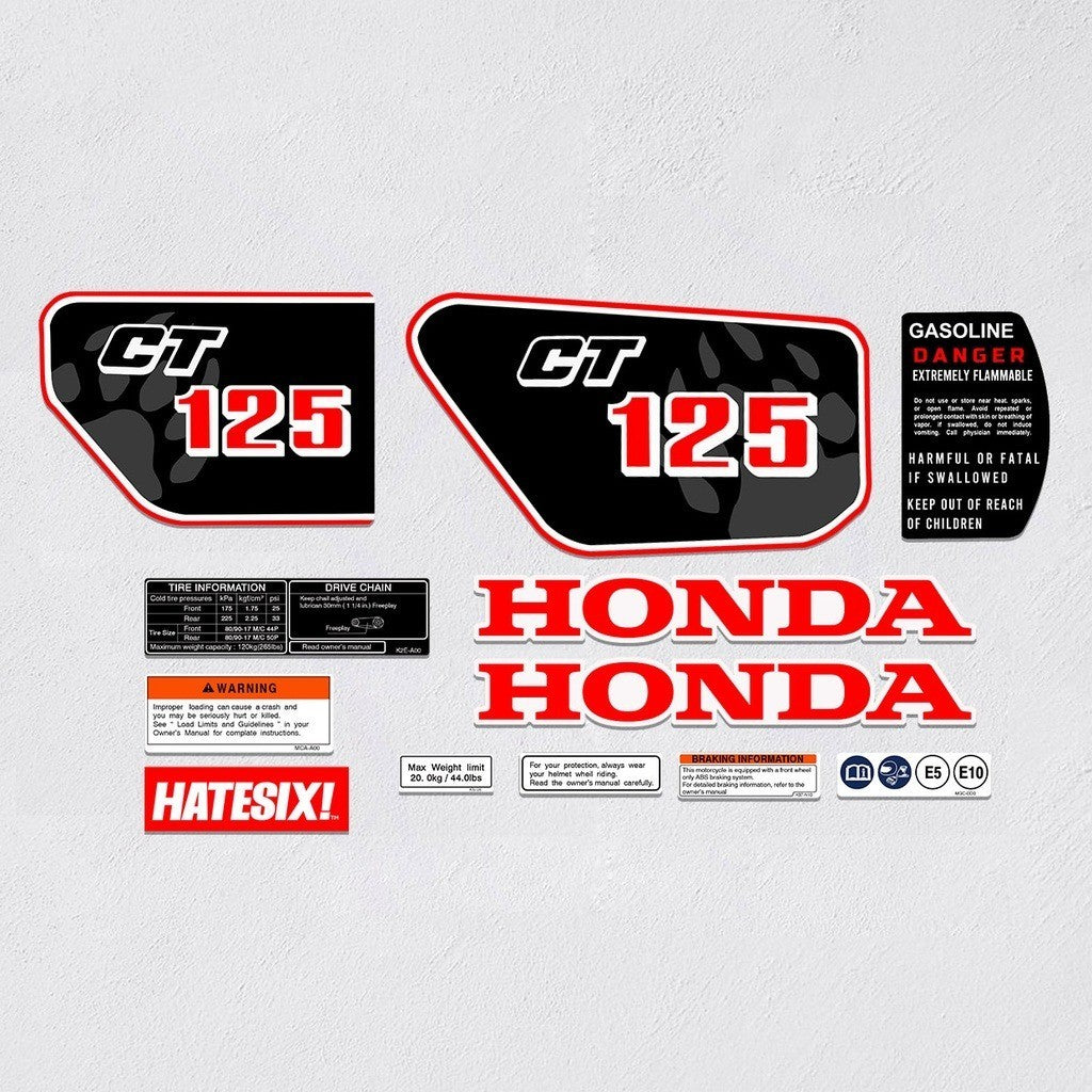 Sticker Decal CT 125 Hunter Cub CT Red strip side cover tank (Free shipping) vintage_bike_store