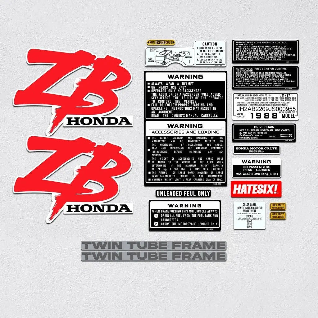 Sticker Decal Z50 ZB White side cover tank (Free shipping) vintage_bike_store