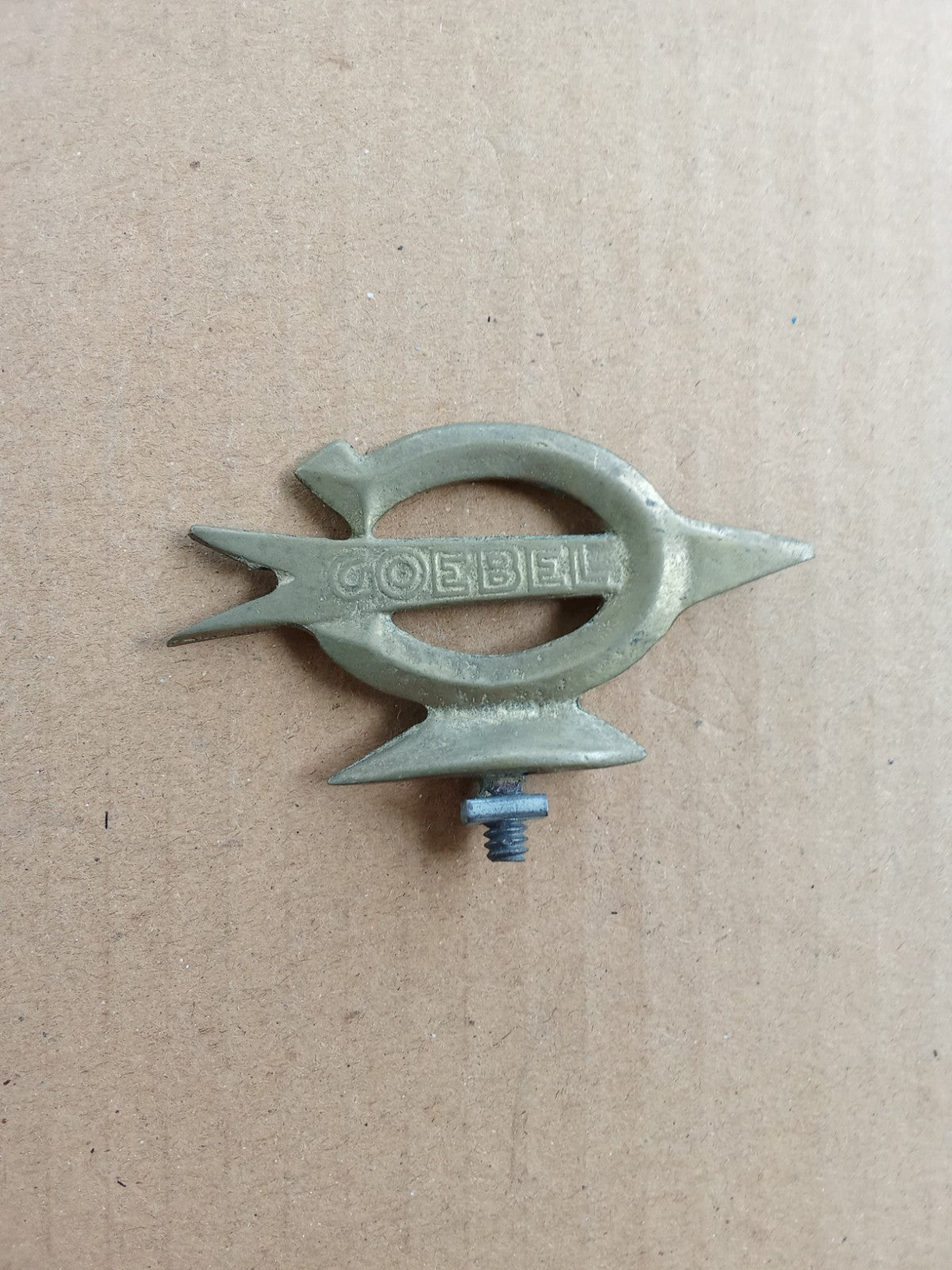 GOEBEL Brass Bicycle Motorcycle Front Mudguard Emblem Badge vintage_bike_store