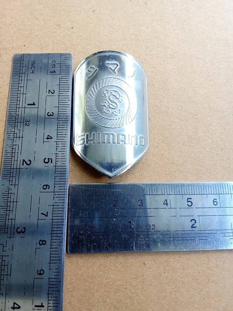 Shimano Silver Head tube emblem badge bicycles midschool vintage_bike_store