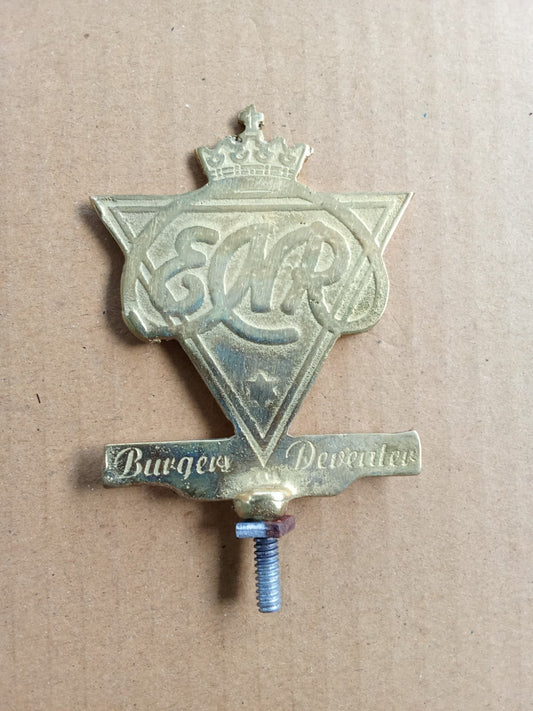 ENR Brass Bicycle Motorcycle Front Mudguard Emblem Badge For Burgers ENR bicycle vintage_bike_store