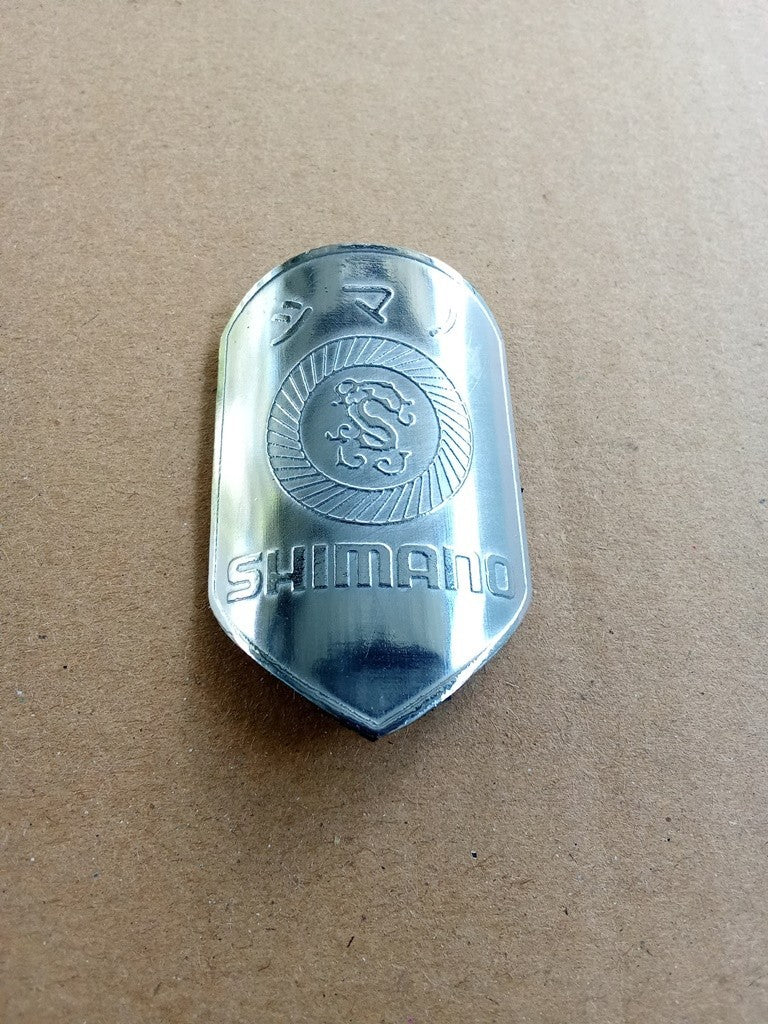 Shimano Silver Head tube emblem badge bicycles midschool vintage_bike_store
