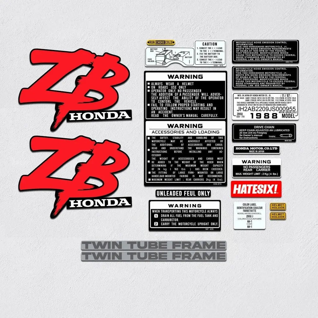 Sticker Decal Z50 ZB Black side cover tank (Free shipping) vintage_bike_store