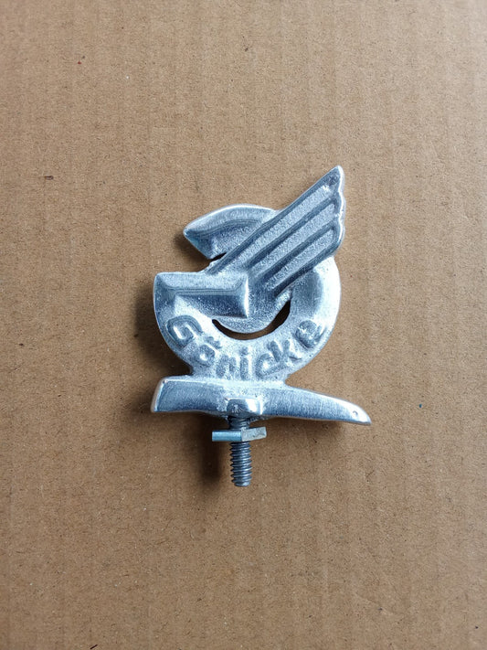GORICKE Silver Aluminum Bicycle Motorcycle Front Mudguard Emblem Badge vintage_bike_store