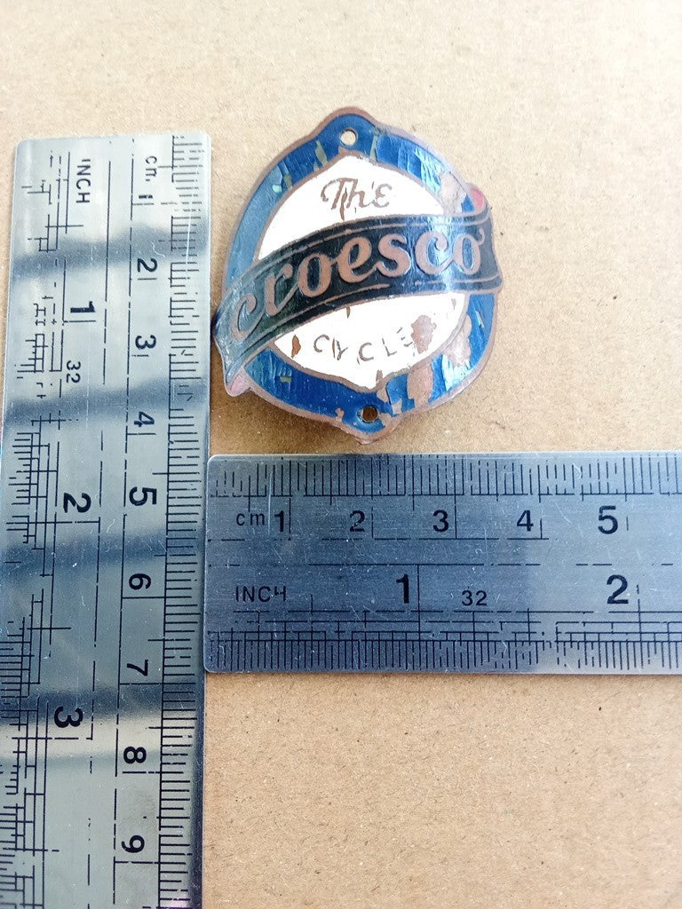 THE CROESCO CYCLE Emblem Head Badge For Croesco Vintage Bicycle NOS vintage_bike_store