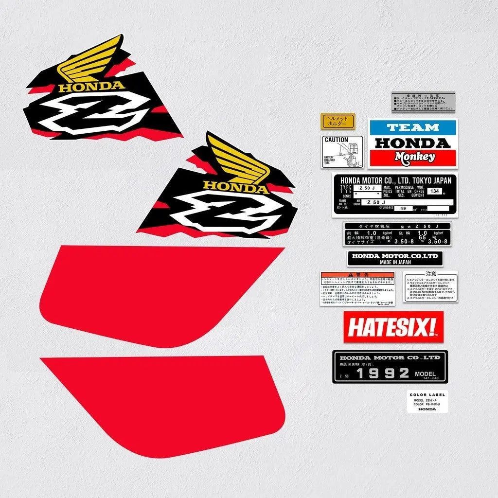 Sticker Decal Monkey Minitrail Z50 R 1998 side fuel cover tank (Free shipping) vintage_bike_store