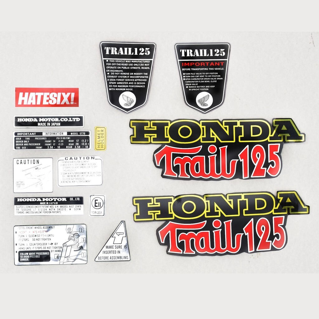 Sticker Decal CT ST Trail 125 side cover tank (Free shipping) vintage_bike_store