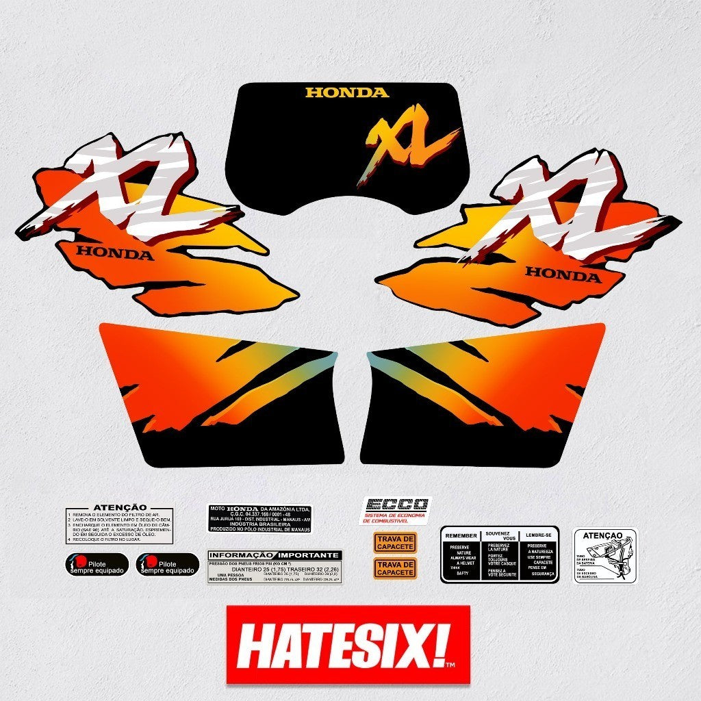 Sticker Decal XL185 XL 185 1992 Orange custom side cover tank (Free shipping) vintage_bike_store