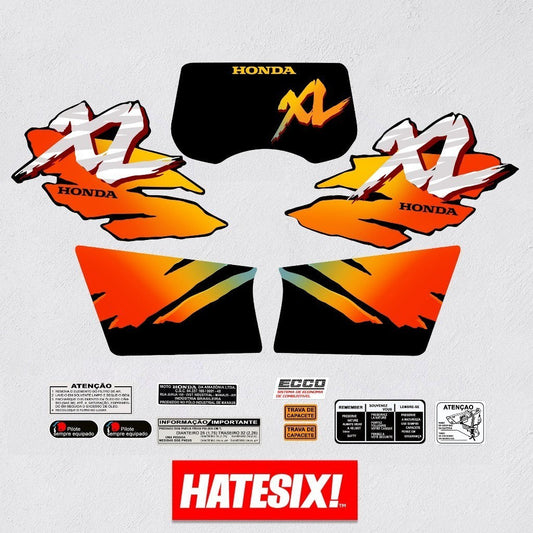 Sticker Decal XL185 XL 185 1992 Orange custom side cover tank (Free shipping) vintage_bike_store