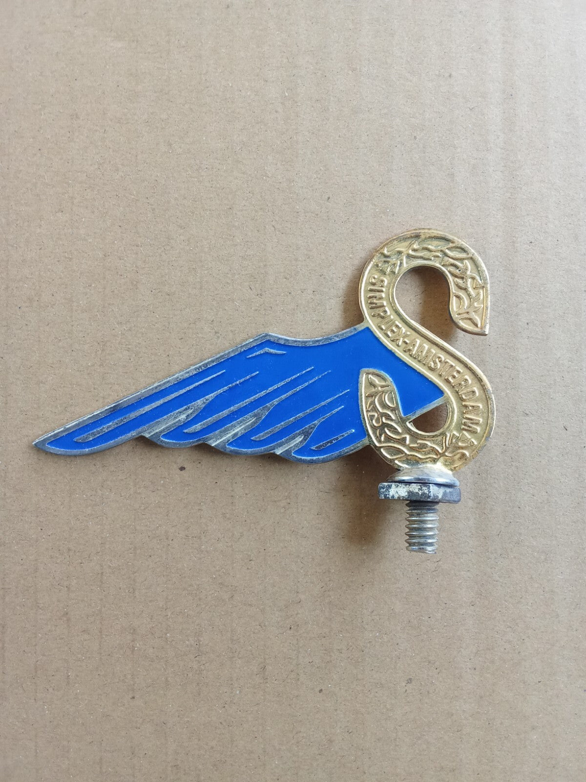 Simplex Blue Gold Silver Front Mudguard Fender Badge Brass For vintage bicycle vintage_bike_store