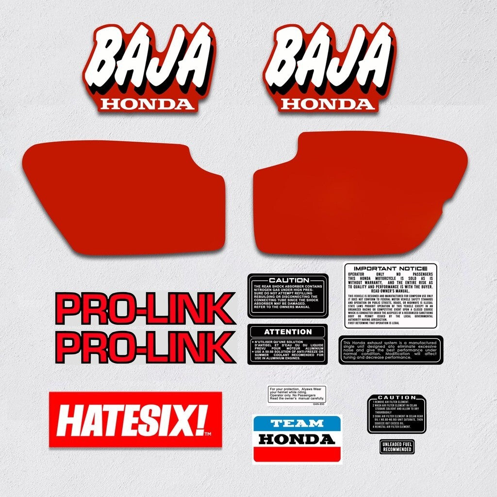 Sticker Decal XRL Baja 1987 side cover tank (Free shipping) vintage_bike_store