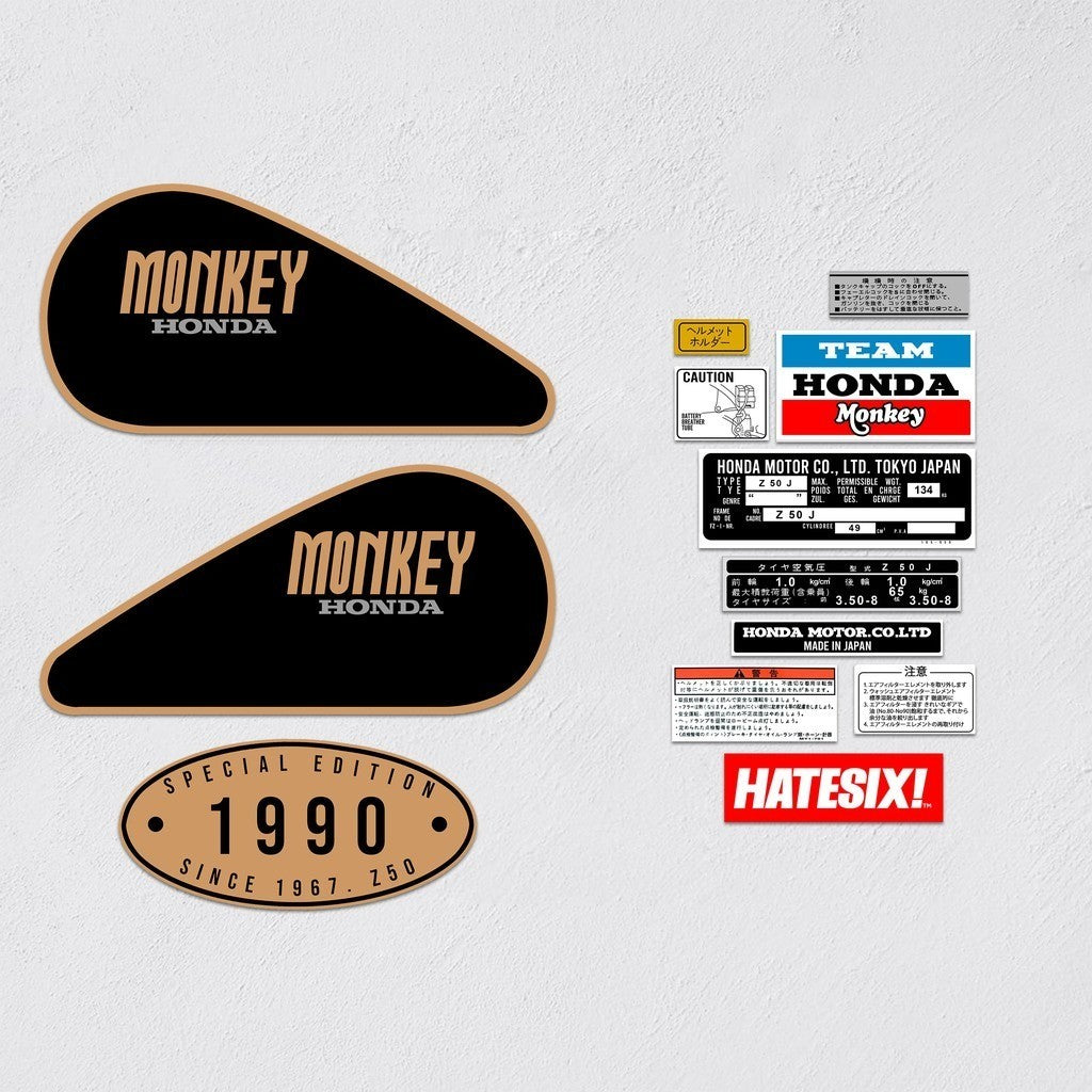 Sticker Decal Monkey Z50 Special Edition Black 1990 side cover tank (Free shipping) vintage_bike_store
