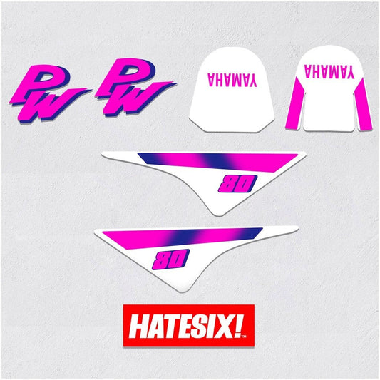 Sticker Decal PW80 PW 80 Pink side cover tank (Free shipping) vintage_bike_store