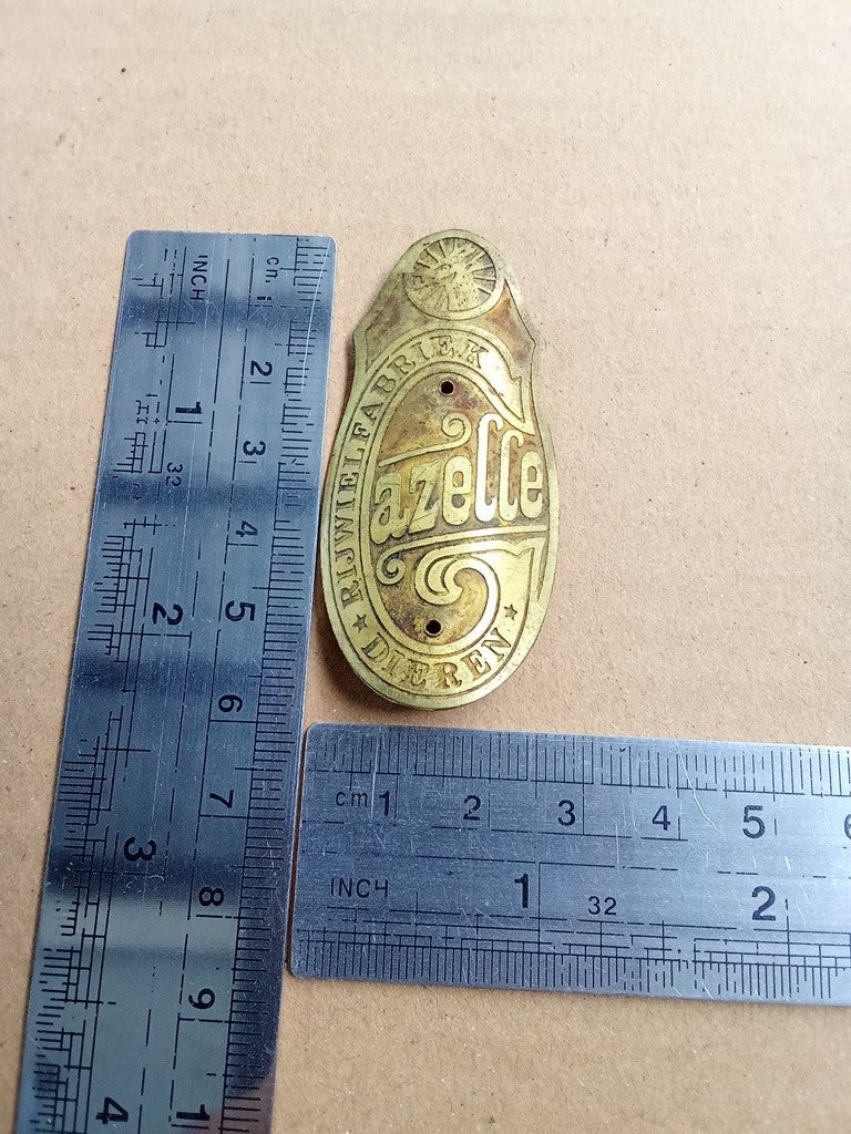 GAZELLE BRASS Old series emblem Head Badge Accessory For Gazelle Bicycle vintage_bike_store