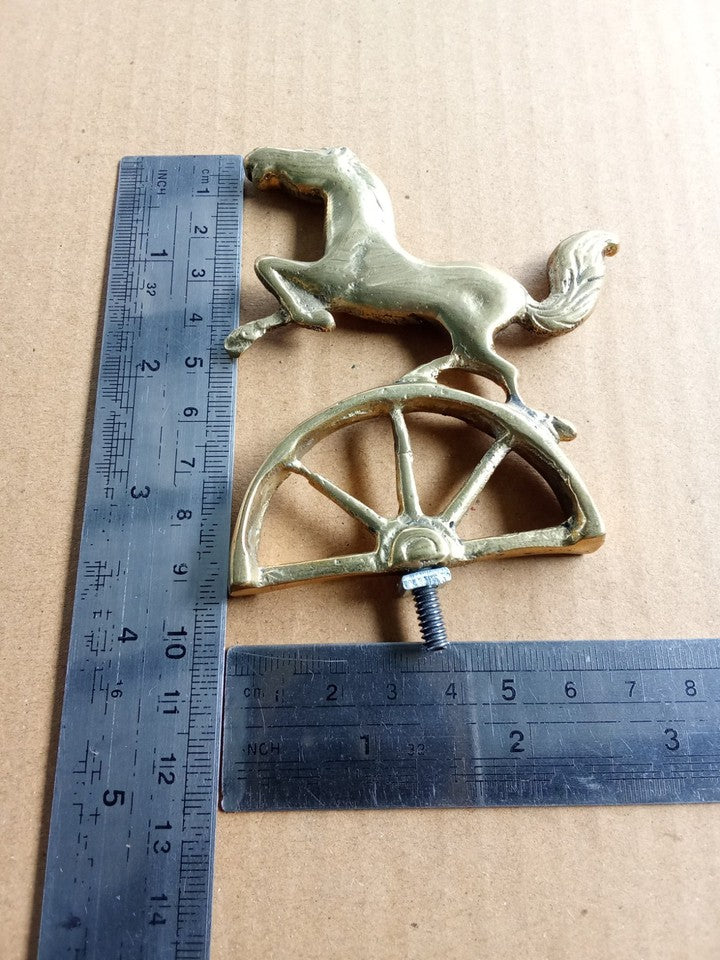 HORSE Stallion Bicycle Motorcycle Front Mudguard Emblem Badge Brass (Free shipping) vintage_bike_store