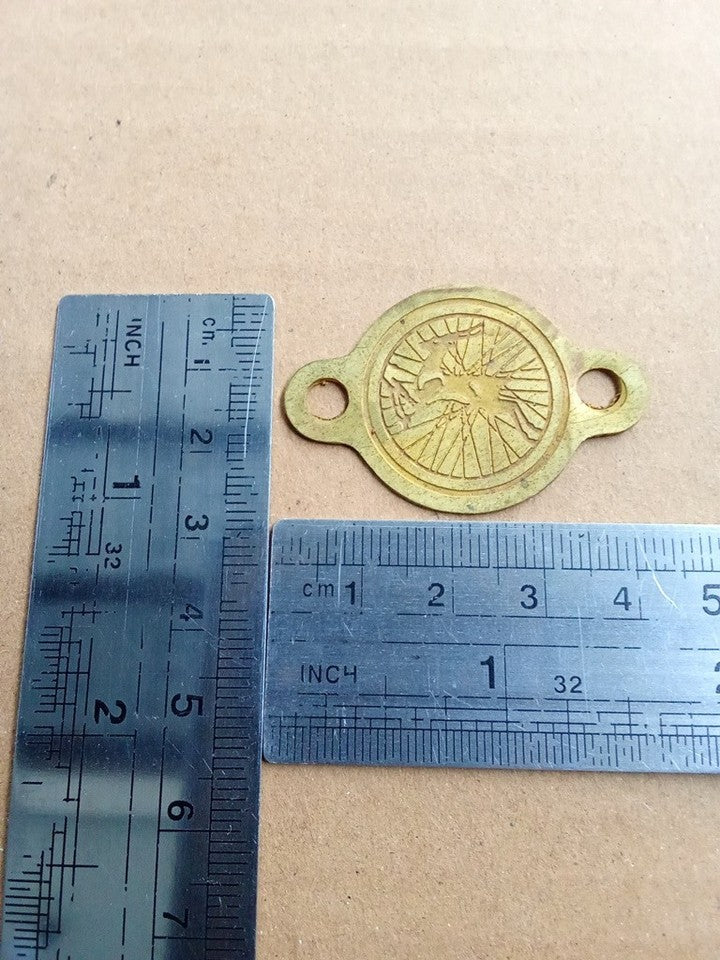 ROUND rear mudguard emblem GAZELLE brass for Gazelle vintage vintage_bike_store