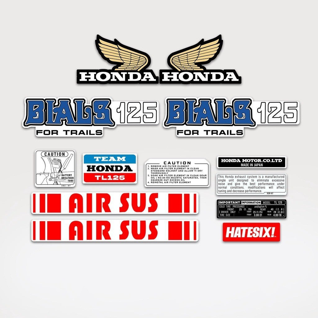 Sticker Decal TL 125 Dials 1972 Blue side cover tank (Free shipping) vintage_bike_store