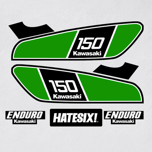Sticker Decal Kawasaki 150 Vintage Enduro side cover tank vintage_bike_store