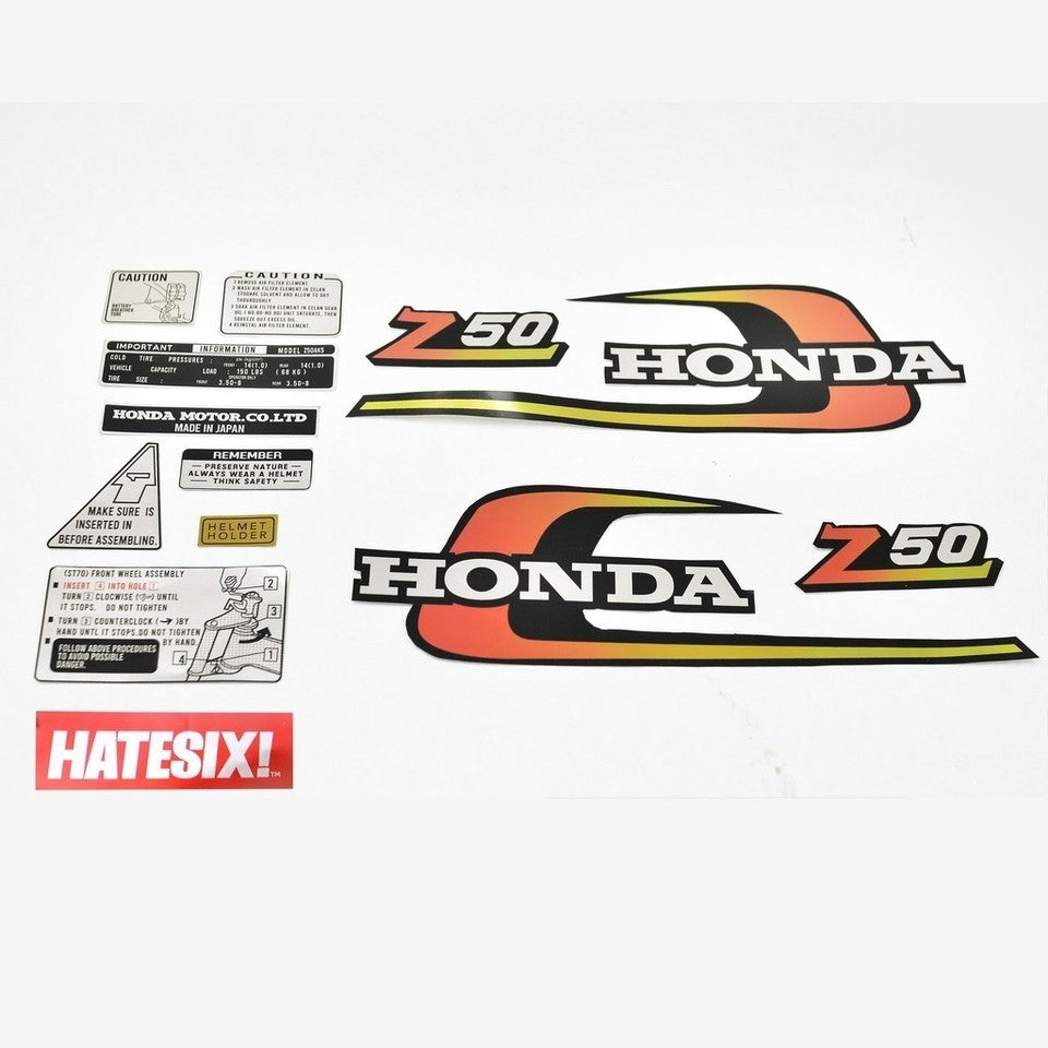 Sticker decal Honda dirt bike graphics Z50 1975 Side Cover Tank – vintage_bike_store